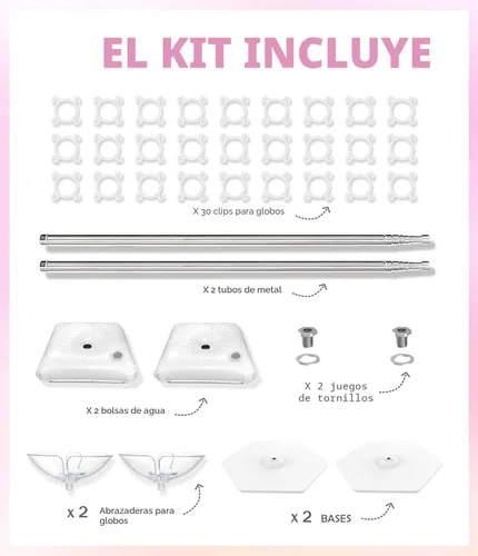 Miniatura 2 de Kit de Soporte de Columna de Globos de Metal Resistente YALLOVE, Juego de 2, Soporte de Torre de Globos Ajustable de 80 Pulgadas de Altura