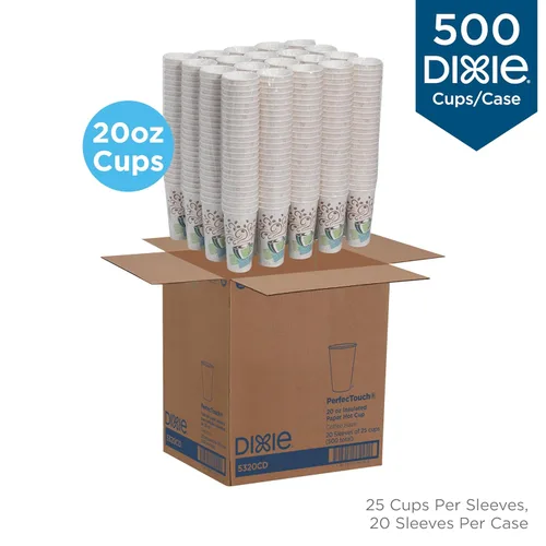 Miniatura 2 de Dixie PerfecTouch - Tazas de café de papel de 20 onzas por GP PRO, diseño de neblina de café, 500