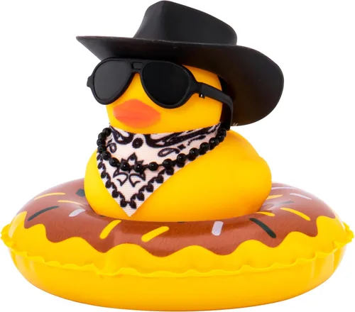 Miniatura 16 de wonuu Decoración de coche de pato de goma, accesorios para automóvil, adorno para tablero de instrumentos con sombrero de vaquero occidental, anillo