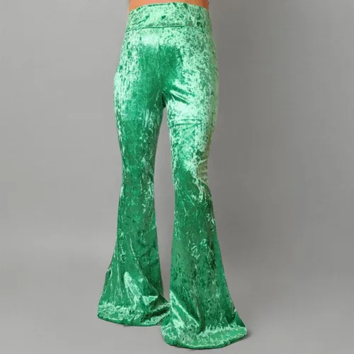 Miniatura 113 de ShopMyTrend - Pantalones de yoga largos con piernas anchas y acampanadas estilo palazzo, con cintura alta, para mujer