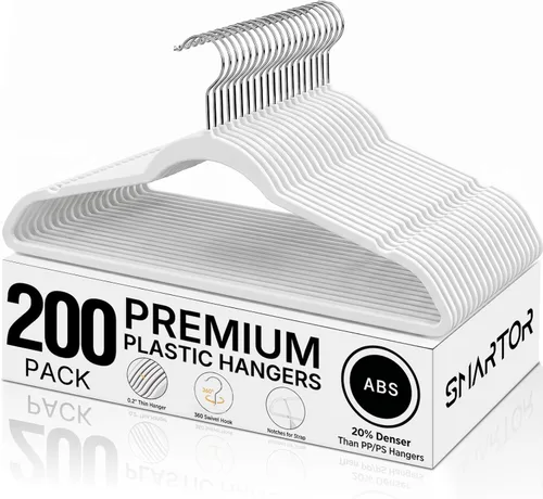 Miniatura 16 de SMARTOR Plastic Hangers 20 Pack - Thin and Slim Design for Space Saving Organizer - Heavy Duty Durable Closet Organizers and Storage with 360 Swivel