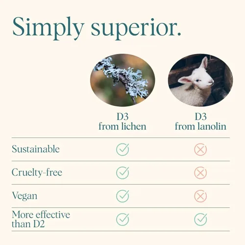 Miniatura 7 de Ora Organic Vitamina D3 5000IU + K2 – Vitamina D vegana de liquen y K2 de garbanzos para la salud ósea, apoyo inmunológico y estado de ánimo, máxima