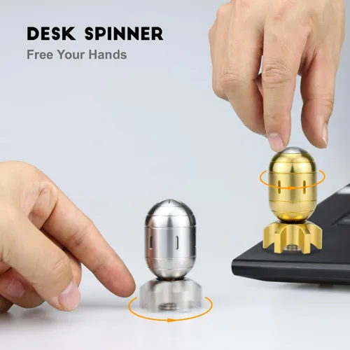 Miniatura 4 de Juguetes antiestrés de metal de estilo atómico para adultos, juguete de escritorio 3 en 1 con spinner y clic EDC, accesorios geniales para aliviar