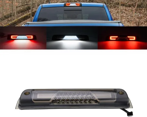Miniatura 10 de Tercera luz LED de freno para RAM 1500 2019 2020 2021 2022 2023 2024 2025 Rebel HFE Laramie Lámparas de freno de montaje alto, luces LED blancas