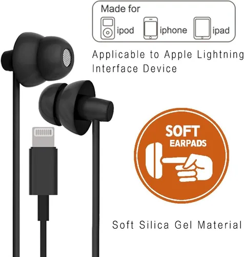 Miniatura 2 de MAXROCK Auriculares para dormir con cable Lightning Auriculares de dormir con cable para iPhone 14/13/12/11/10/9/8/XMax/7