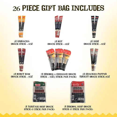 Miniatura 2 de Bolsa de regalo Extra Mile, deliciosos bastones de carne en bolsas de estilo anticuado, el mejor regalo para hombres, palitos de carne de res