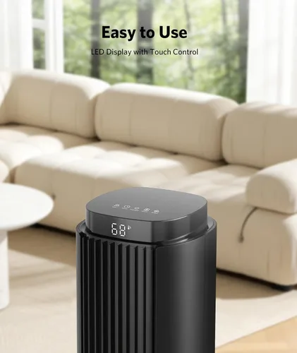 Miniatura 5 de Ventilador de torre de 36 pulgadas para dormitorio, velocidad de 23 pies/s, ventiladores oscilantes de pie para habitación con 6 velocidades, 4