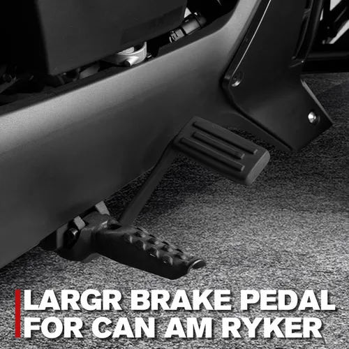 Miniatura 5 de AUPOWER Pedal de freno más grande para Can Am Ryker 600 900 todos los modelos, reposapiés de freno extendido, accesorios para estribos, color negro
