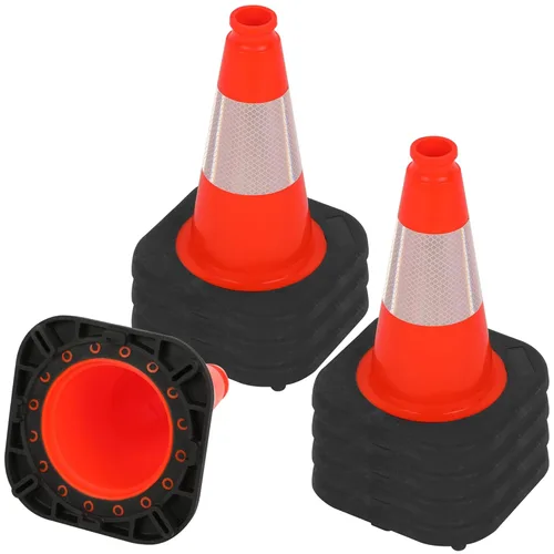 Miniatura 40 de OrangeStar Conos de Tráfico de 36" Paquete de 6 Conos de Seguridad Azules con Collares Reflectantes, Base de Servicio Pesado para Construcción