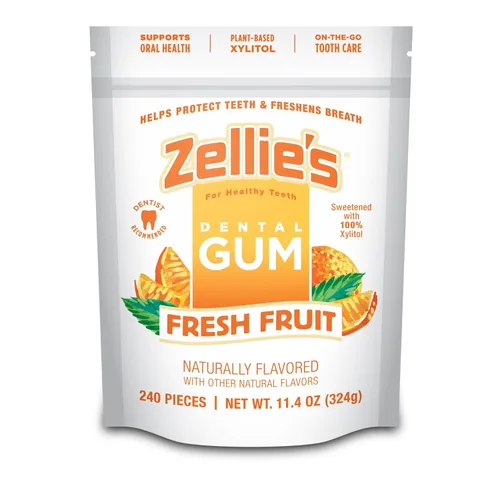 Miniatura 10 de Zellies Chicle 100% xilitol sabor canela Sin aspartamo, sin gluten, vegano y kosher (240 unidades - paquete de 1)