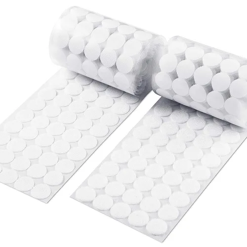 Vkey - Gancho de velcro en forma de moneda, 20 mm de diámetro, puntos autoadhesivos (juego de 500 pares)