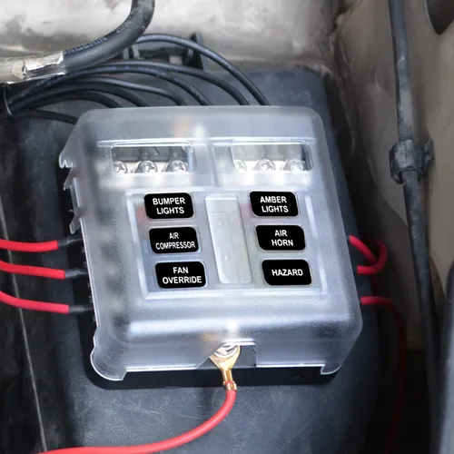 Miniatura 2 de WUPP Bloque de fusibles de 12 voltios, panel de fusibles impermeable para barco con indicador de advertencia LED, cubierta a prueba de humedad, 6