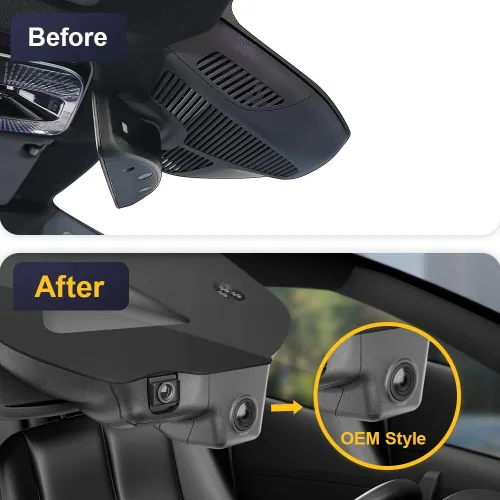 Miniatura 4 de Fitcamx Cámara de tablero delantera 2K+trasera 1080P para Mercedes-Benz Clase C C300 (HD2-6329) Sedan Coupe Cabriolet 2022-2025, aspecto OEM, video