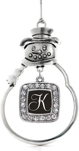 Miniatura 93 de Inspired Silver - Adorno de rodillo de reina - Adorno cuadrado de plata con muñeco de nieve con joyas de circonita cúbica