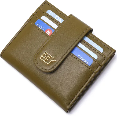 Miniatura 4 de GEEAD - Carteras pequeñas para mujer, diseño delgado plegable con tarjetero, monedero con cremallera minimalista, Verde militar, Minimalista