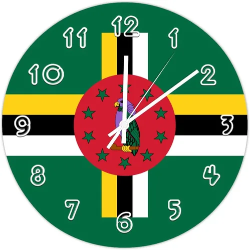 Miniatura 14 de Reloj de pared redondo de Etiopía con bandera de Etiopía, silencioso, sin tictac, relojes de pared para cocina, dormitorio, oficina, decoración