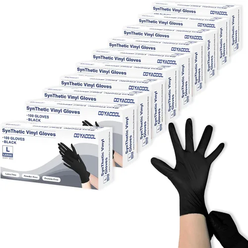 Miniatura 31 de Guantes desechables medianos, de mezcla de nitrilo y vinilo, sin látex, 100 unidades, guantes de grado alimenticio para limpieza, preparación de Azul