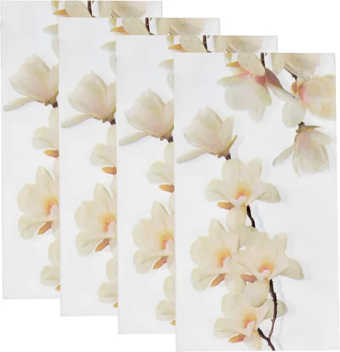 Miniatura 4 de Servilletas florales de orquídea blanca, 100 toallas de mano de papel desechables para baño, fiesta, boda, primavera, cena, bufé