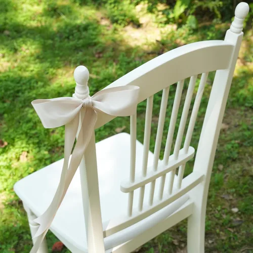 Miniatura 3 de Cinta de Satén Champán - 2 Pulgadas de Doble Cara Gruesa de Seda Champán Nude para Decoración de Bodas, Envoltura de Regalos, Recuerdos de Fiesta