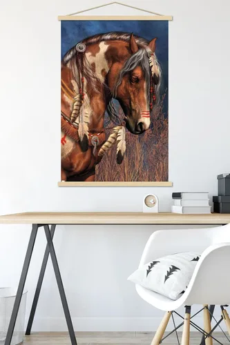 Miniatura 5 de Trends International Laurie Prindle - Póster de pared de poni de guerra, 22.37 x 34.00 pulgadas, paquete de impresión premium y colgador de madera