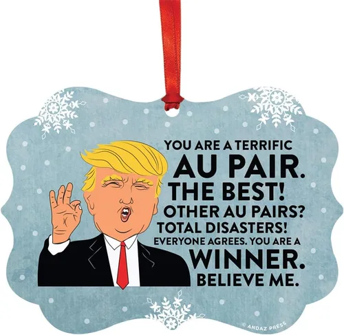 Miniatura 46 de Andaz Press Presidente Donald Trump Fancy Frame Recuerdo Adorno de Navidad Regalo de broma Ejecutivo de Cuenta, 1 paquete, Divertidas Ideas