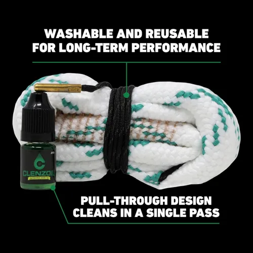Miniatura 3 de CLENZOIL Field & Range Cobra Bore Cleaner Gun Barrel Cleaning Tool Brass Brush Embedded in Cotton Bore Rope