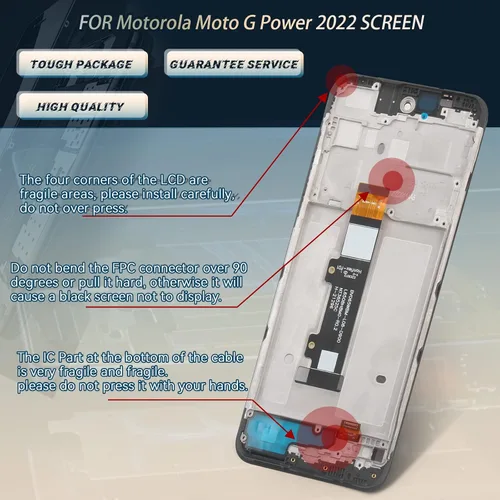 Miniatura 3 de Pantalla LCD para Motorola Moto G Power 2022 Reemplazo de pantalla LCD táctil digitalizador Asamblea para Moto G Power 2022 con kit (negro con marco)
