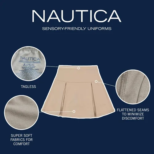 Miniatura 4 de Nautica Uniforme escolar para niñas, patinete plisado de rendimiento sensorial