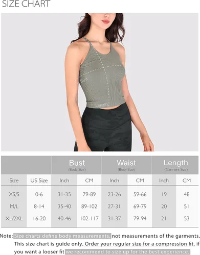 Miniatura 6 de ODODOS - Camiseta corta sin mangas, camisola con tejido acanalado, sin costuras, para mujer, paquete de 3unidades