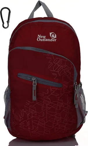 Outlander 20L/33L - Mochila de día de senderismo de viaje ligera empacable más duradera (rojo oscuro, 20L)