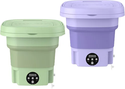 Miniatura 9 de Mini lavadora portátil para el hogar, lavadora automática plegable de 8 l con cubo de secadora rotativa, para ropa de bebé, ropa