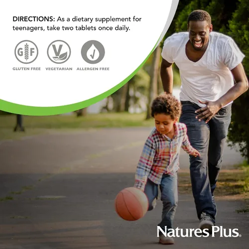 Miniatura 6 de NaturesPlus Source of Life Power Teen - 90 tabletas vegetarianas - Multivitamínico adolescente con minerales y alimentos integrales para el enfoque