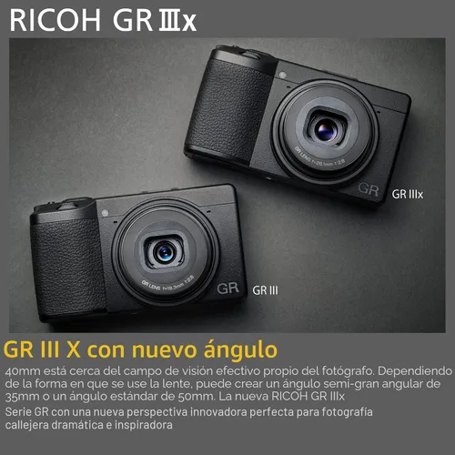Miniatura 3 de Ricoh GR IIIx, Negro, Cámara digital compacta con sensor CMOS de tamaño APS-C de 24MP, lente GR de 40mmF2.8 (en formato de 35mm)