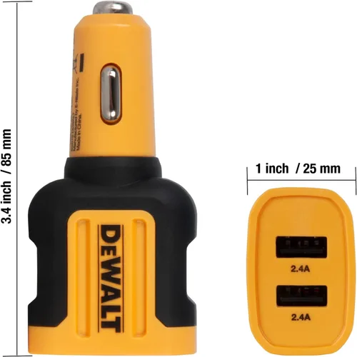 Miniatura 9 de DEWALT Adaptador de Carga de Coche USB 24W de Servicio Pesado, Adaptador de Encendedor de Cigarrillos Cargador USBA, Adaptadores de Encendedor