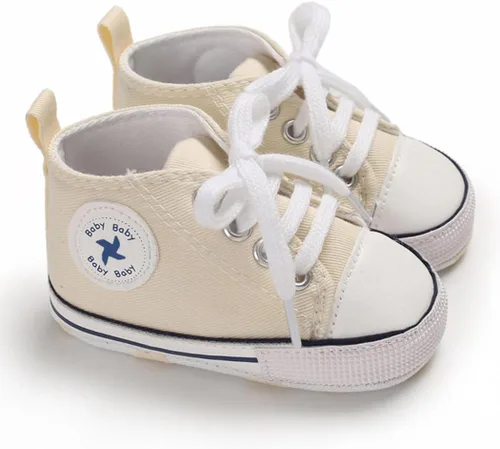 Miniatura 5 de Sekantrol Zapatos unisex para bebés, niñas y niños, suela suave, lona para recién nacidos, primeros pasos, zapatillas altas antideslizantes