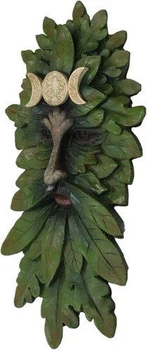 Miniatura 9 de Ebros Gift Wicca Nature Spirit God Horned Celta Greenman Tree Ent Triple Luna Colgante Decoración de Pared Placa de 16.5 pulgadas de alto Árbol