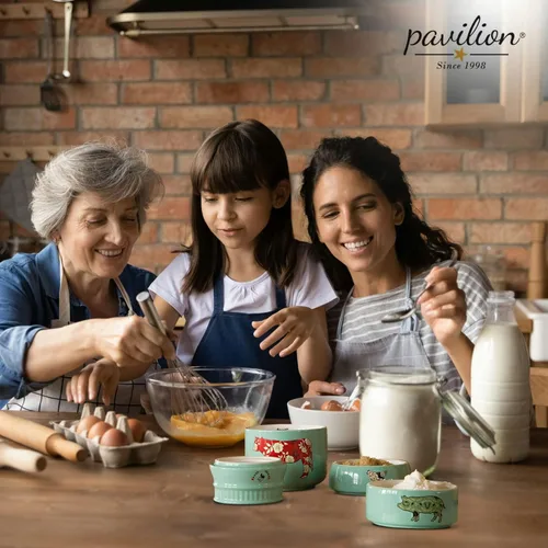 Miniatura 7 de Pavilion Gift Company - 'Live Simply Bee, Chicken, Pig, and Cow' - Juego de tazas medidoras de gres de 4 piezas, utensilios de cocina resistentes