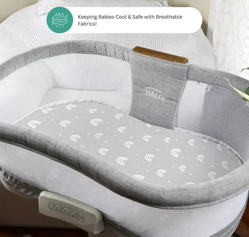 Miniatura 5 de TansyPanda - Sábanas de moisés Halo para BassiNest Luxe giratorias, calmantes, giratorias, lite, Essential Sleeper, paquete de 3, 33 x 17 pulgadas