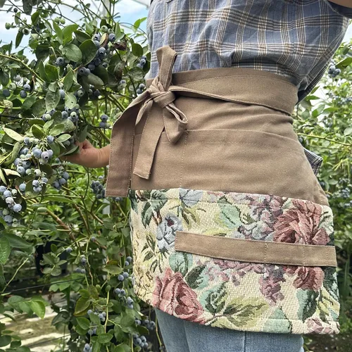 Miniatura 5 de Delantal de jardín para mujer, delantal de servicio lindo, delantal de flora con 8 bolsillos, regalo de San Valentín para mamá, esposa, novia