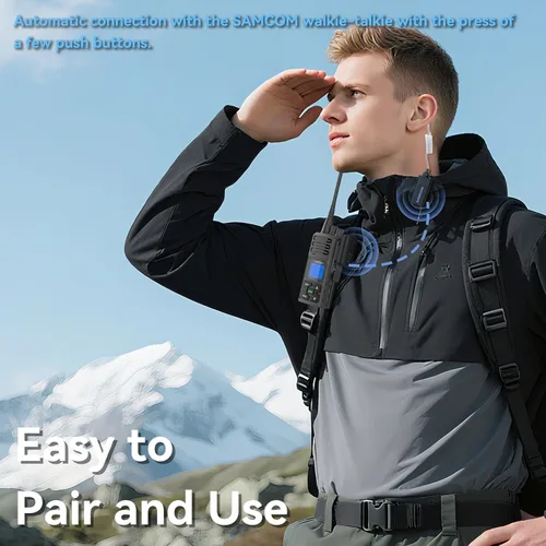 Miniatura 4 de SAMCOM Auriculares inalámbricos con tubo acústico transparente para Walkie Talkies, pieza de oído de vigilancia BTEAR01 con 2 pines tipo K dongle 10