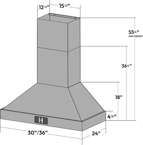 Miniatura 5 de Campana extractora profesional de montaje en pared de 30 pulgadas, campana de ventilación de 1000 CFM con motor de CC ultra silencioso de múltiples