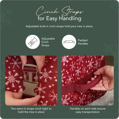 Miniatura 5 de Covermates Keepsakes - Bolsa de almacenamiento para árbol de Navidad con correas ajustables – Poliéster duradero con asas reforzadas y correas