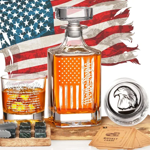 Miniatura 12 de PONPUR Regalos para hombres y papá, rellenos de calcetines, juego de decantador de whisky con 2 vasos, regalo único y genial de cumpleaños para papá