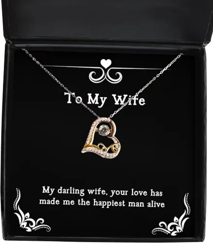 Funny Wife, My Darling Wife, Your Love has Made me The Happiest Man Alive, Inappropriate Love Dancing Necklace for Wife from Husband