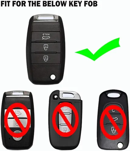 Miniatura 2 de Funda para llavero de automóvil, apta para llavero plegable Kia Optima aleación llavero negro.., Negro