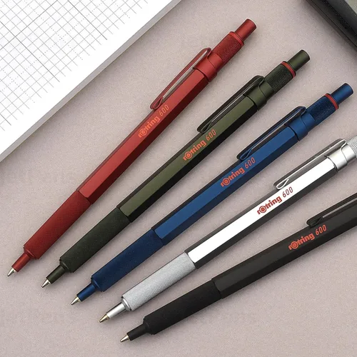 Miniatura 6 de Rotring 600 Bolígrafo de punta mediana, tinta negra, barril negro, recargable