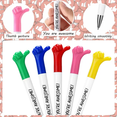 Miniatura 3 de Fumete 50 bolígrafos con texto en inglés "You're Awesome Thumbs up", regalos de agradecimiento, citas inspiradoras, divertidos bolígrafos