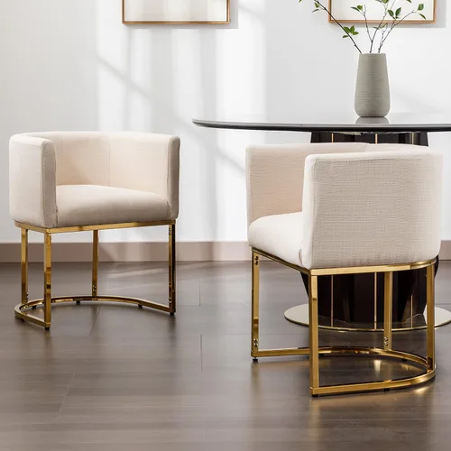 Miniatura 40 de RIVOVA Silla de Comedor Tapizada, Sillón Lateral Moderno Tipo Barril Tapizado, Sillas de Comedor Tapizadas, Cómodo Sillón, Silla Lateral de Cocina