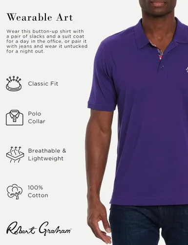 Miniatura 2 de Robert Graham Bowler para hombre, polo 100% algodón