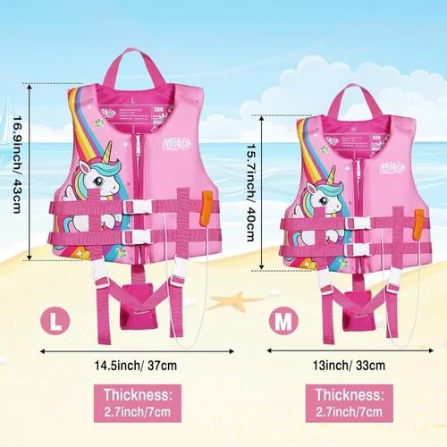 Miniatura 4 de MoKo Swimming Vest for Kids 20-30-50-77 lbs, Children Swim Vests Water Activity Equipment Cute Pattern Watersports Swimming Device for Toddlers Boys